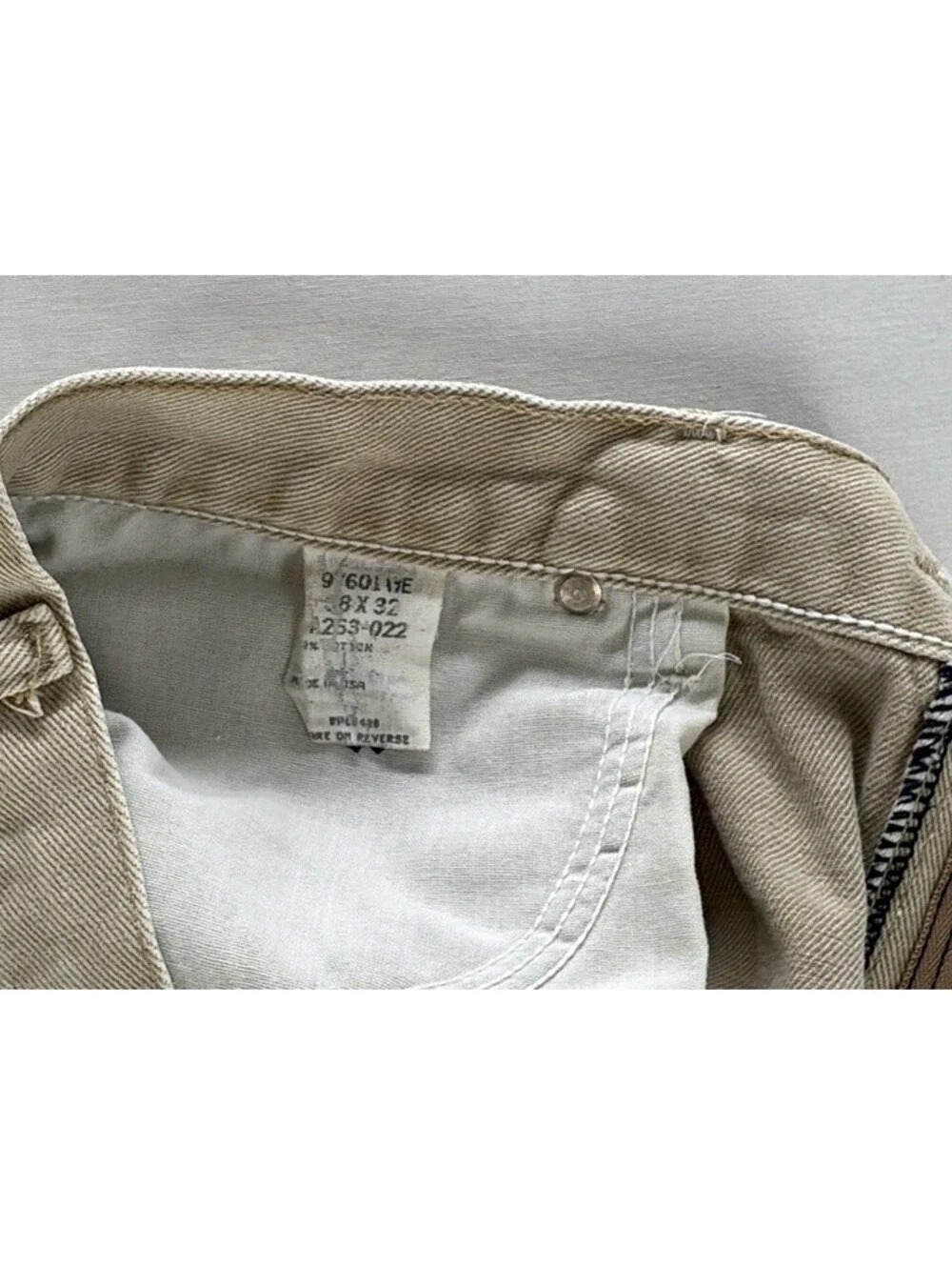 80s Wrangler denim Work Pants Made in USA Tan Faded Grunge